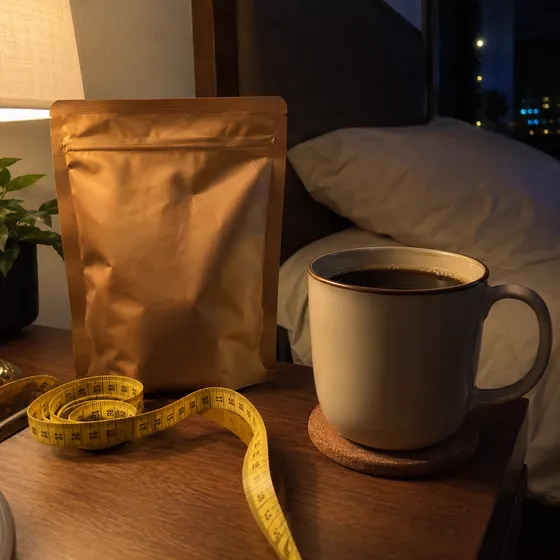 Paket kopi slimming dengan pita ukur